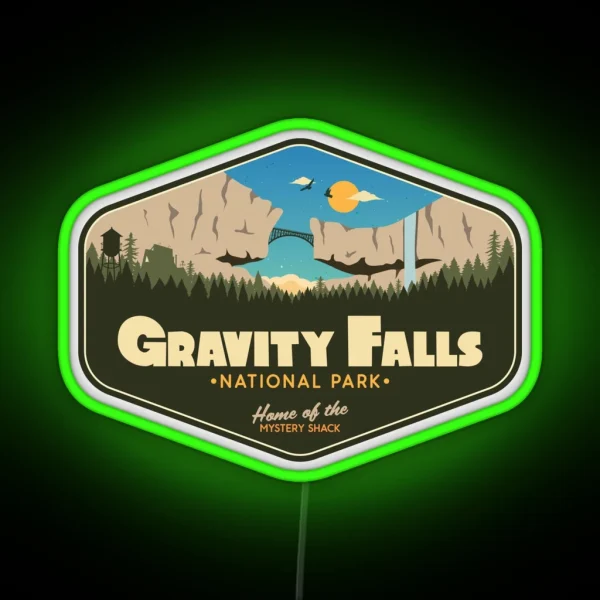 Gravity Falls National Park Home Of The Mystery Shack RGB Neon Sign