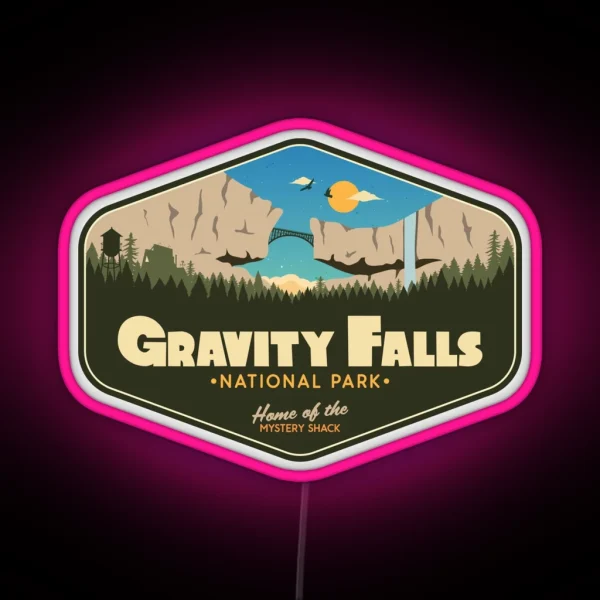 Gravity Falls National Park Home Of The Mystery Shack RGB Neon Sign