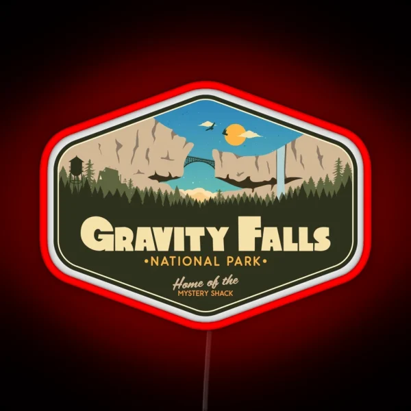 Gravity Falls National Park Home Of The Mystery Shack RGB Neon Sign