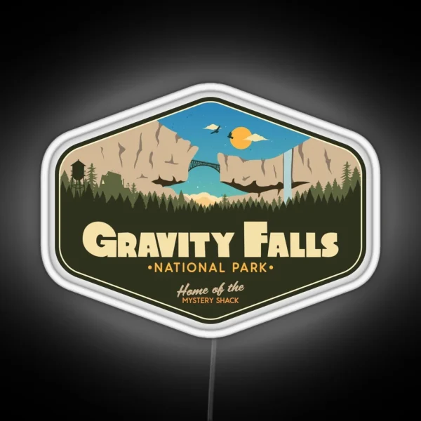 Gravity Falls National Park Home Of The Mystery Shack RGB Neon Sign