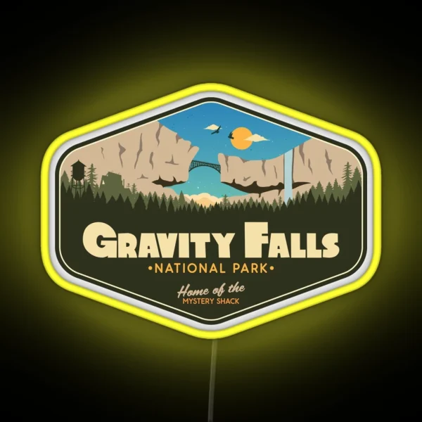 Gravity Falls National Park Home Of The Mystery Shack RGB Neon Sign