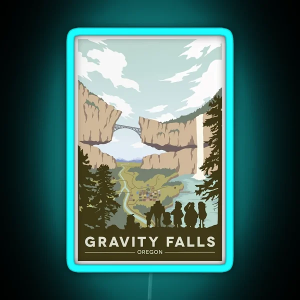 Gravity Falls National Park RGB Neon Sign