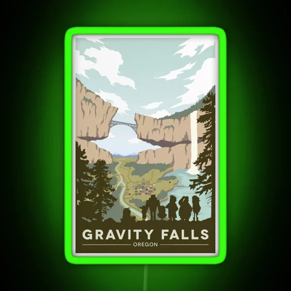 Gravity Falls National Park RGB Neon Sign