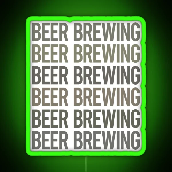Gray Text Art Beer Brewing RGB Neon Sign