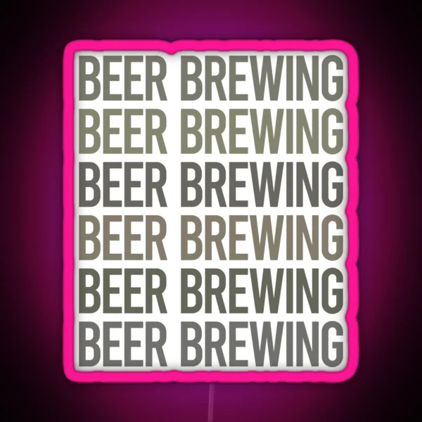 Gray Text Art Beer Brewing RGB Neon Sign