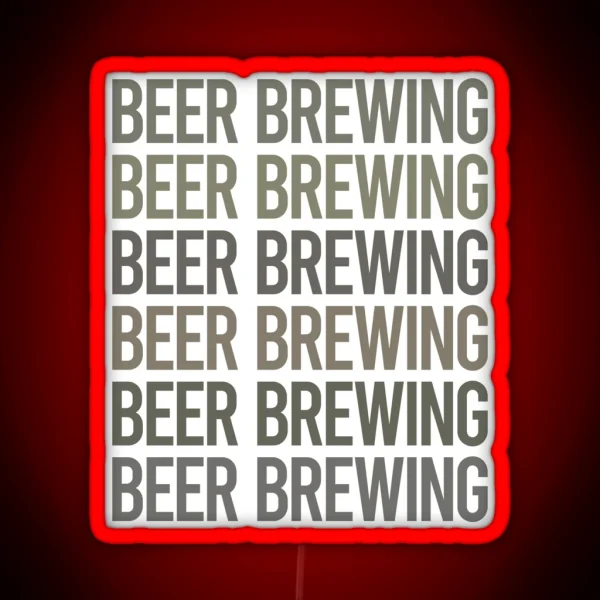 Gray Text Art Beer Brewing RGB Neon Sign