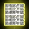 Homebrewing RGB Neon Sign with Gray Text Art and Beer Design