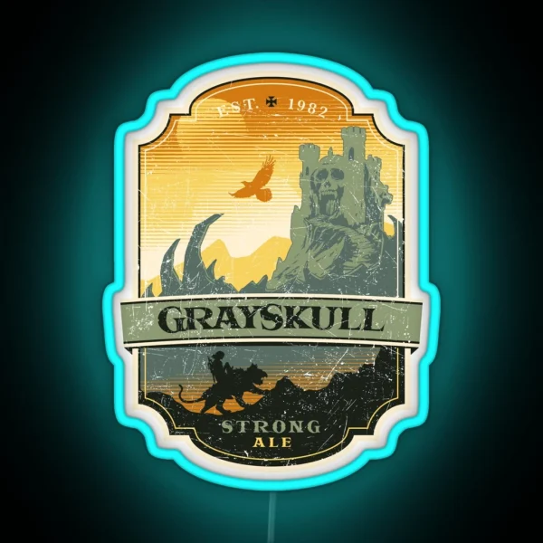 Grayskull Strong Ale Sunset RGB Neon Sign