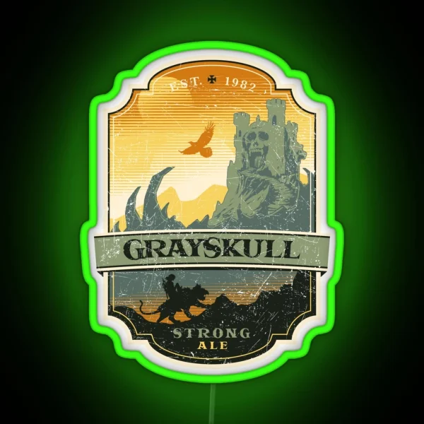 Grayskull Strong Ale Sunset RGB Neon Sign