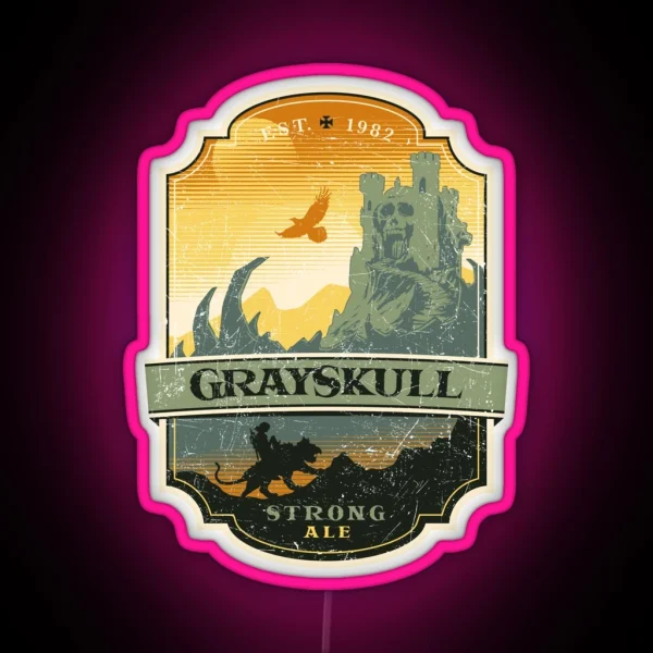 Grayskull Strong Ale Sunset RGB Neon Sign