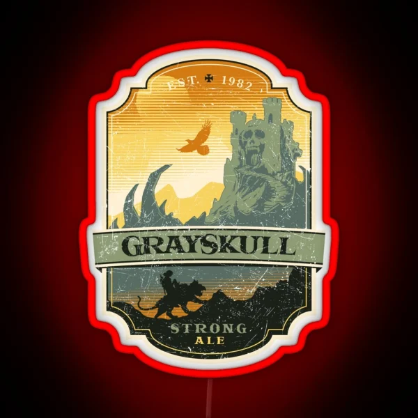 Grayskull Strong Ale Sunset RGB Neon Sign