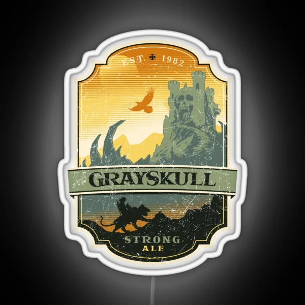 Grayskull Strong Ale Sunset RGB Neon Sign