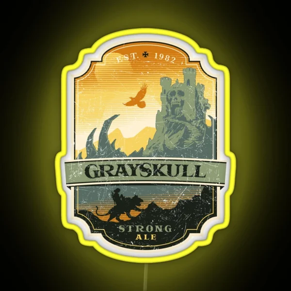 Grayskull Strong Ale Sunset RGB Neon Sign