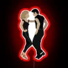Vibrant RGB neon decoration featuring iconic Grease characters Danny & Sandy.