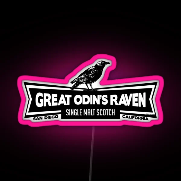 Great Odin S Raven Single Malt Scotch RGB Neon Sign