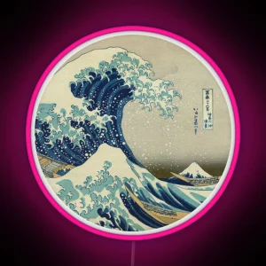 Great Wave Off Kanagawa Circle RGB Neon Sign