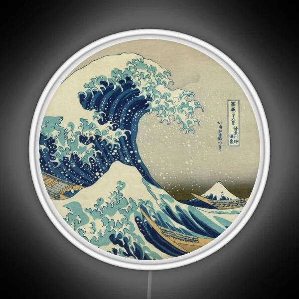 Great Wave Off Kanagawa Circle RGB Neon Sign