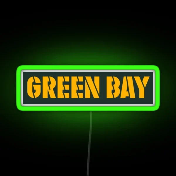 Green Bay Stencil RGB Neon Sign