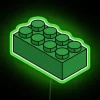 Vibrant green brick-shaped RGB LED neon light decoration for homes.