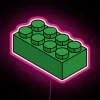 RGB LED neon sign with green brick design digital artwork