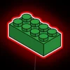 Eye-catching green brick illuminated RGB neon light wall decor accent.