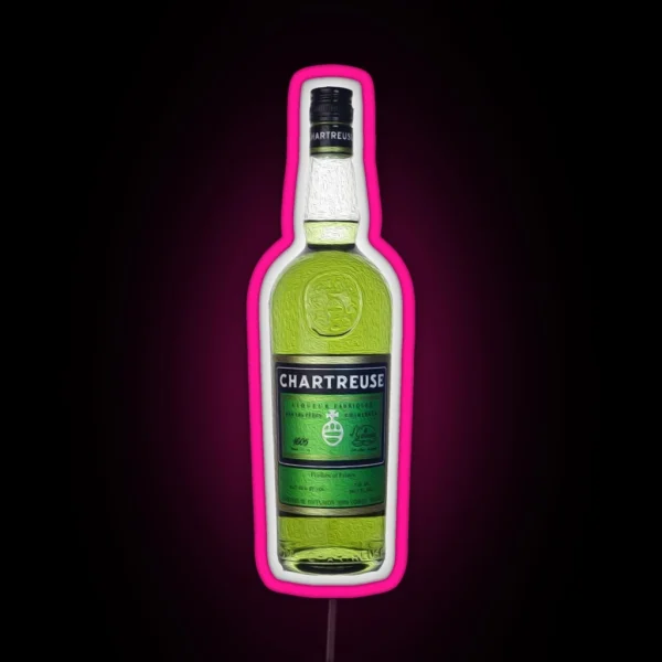 Green Chartreuse Bottle Oil Painting RGB Neon Sign