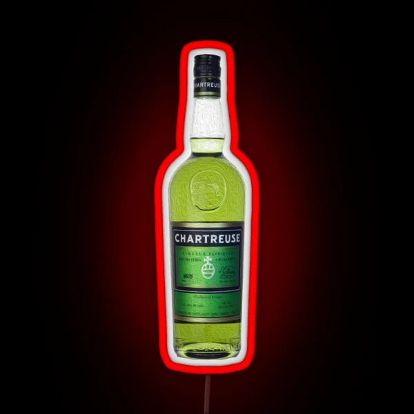 Green Chartreuse Bottle Oil Painting RGB Neon Sign