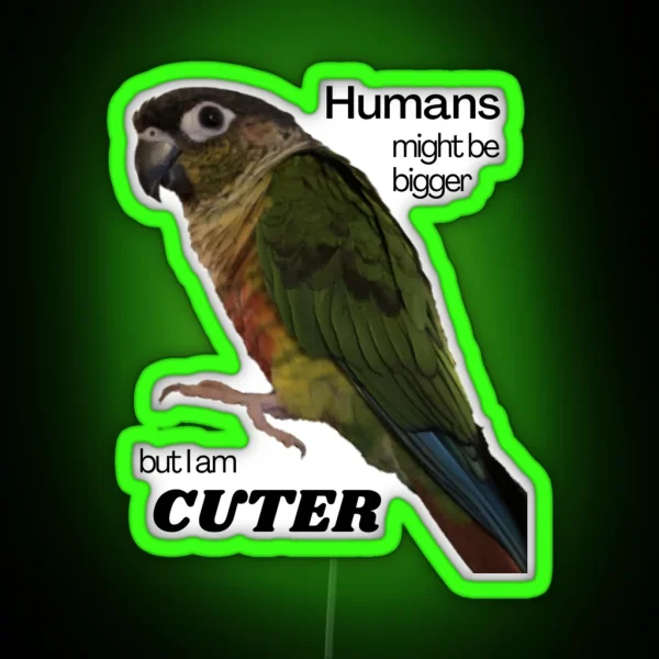 Green Cheek Conure Design Conure Small Parrot Parakeet RGB Neon Sign