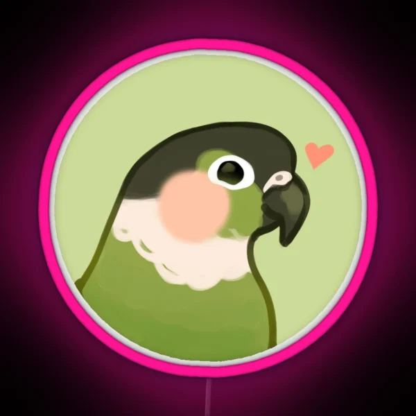 Green Cheek Conure Green RGB Neon Sign