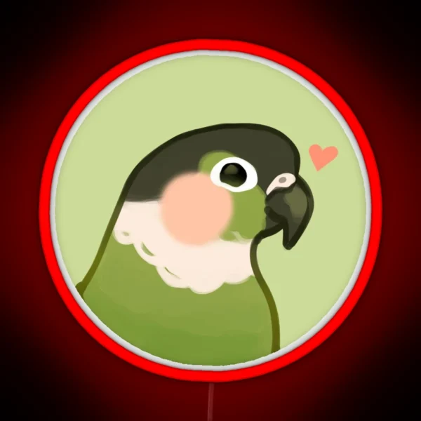 Green Cheek Conure Green RGB Neon Sign