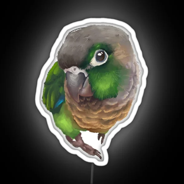 Green Cheek Conure Parrot RGB Neon Sign