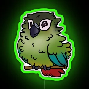 Green Cheek Conure RGB Neon Sign