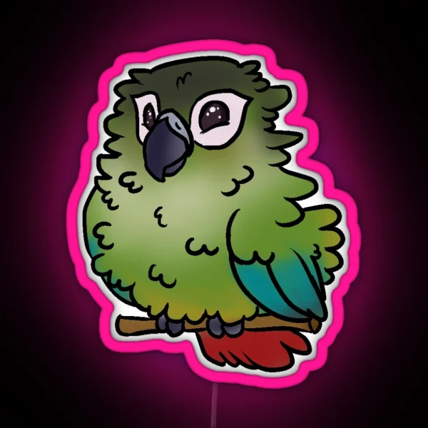 Green Cheek Conure RGB Neon Sign