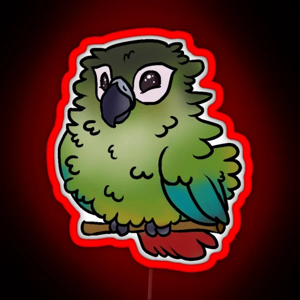 Green Cheek Conure RGB Neon Sign
