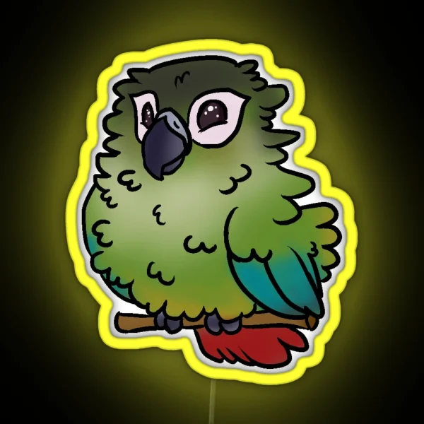 Green Cheek Conure RGB Neon Sign