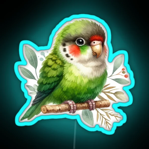 Green Cheek Conure RGB Neon Sign