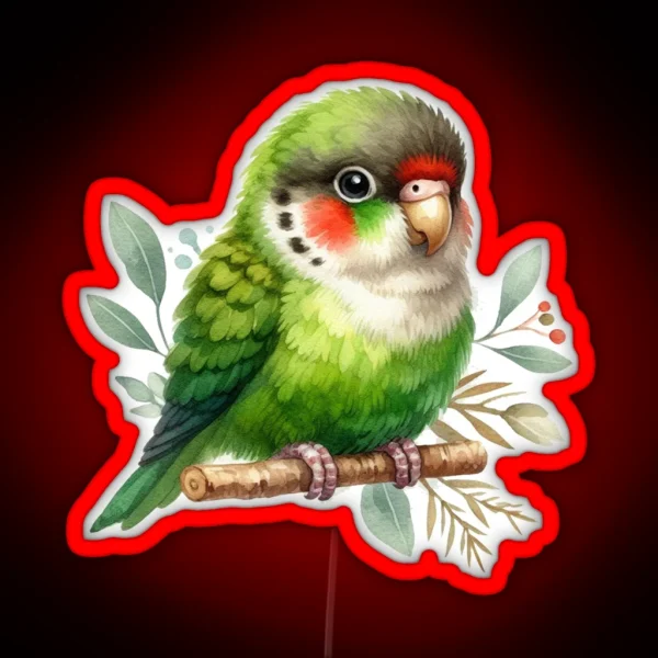 Green Cheek Conure RGB Neon Sign