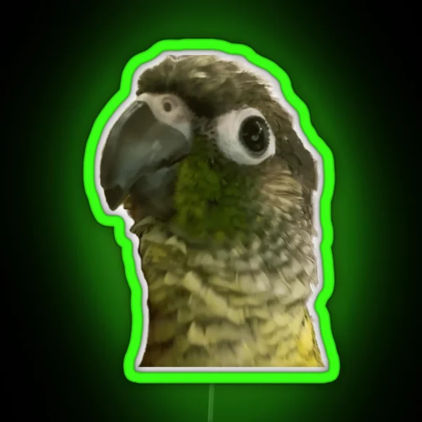 Green Cheek Conure RGB Neon Sign