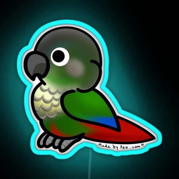 Green Cheek Conure RGB Neon Sign