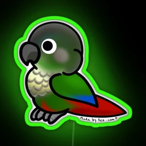 Green Cheek Conure RGB Neon Sign