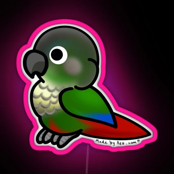 Green Cheek Conure RGB Neon Sign