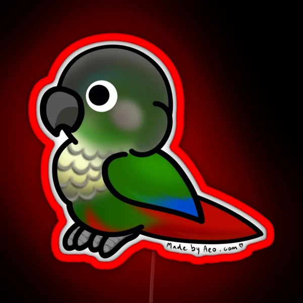 Green Cheek Conure RGB Neon Sign