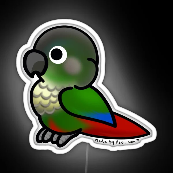 Green Cheek Conure RGB Neon Sign