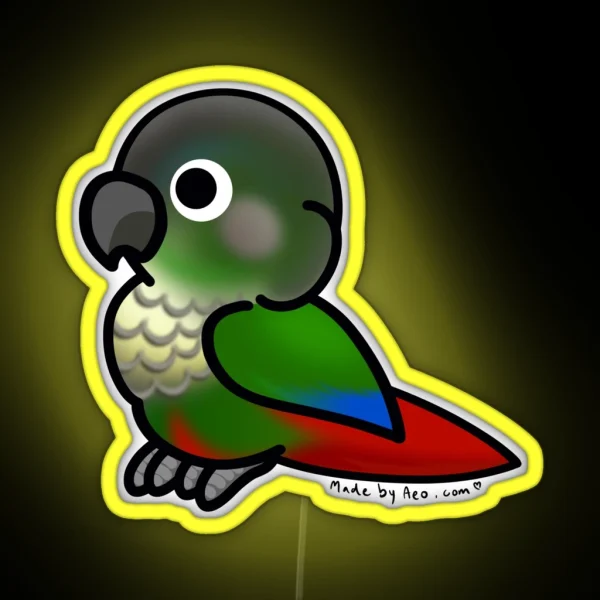 Green Cheek Conure RGB Neon Sign