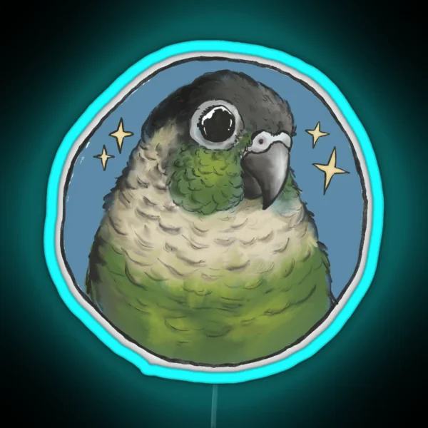 Green Cheek Conure RGB Neon Sign