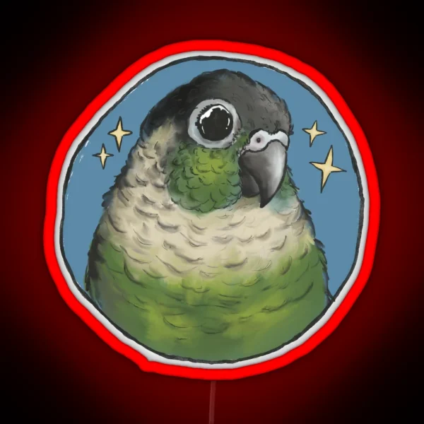 Green Cheek Conure RGB Neon Sign