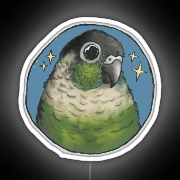 Green Cheek Conure RGB Neon Sign