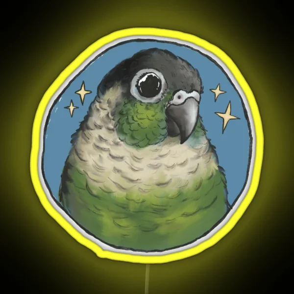 Green Cheek Conure RGB Neon Sign