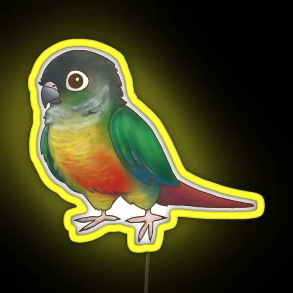 Green Cheek Conure RGB Neon Sign
