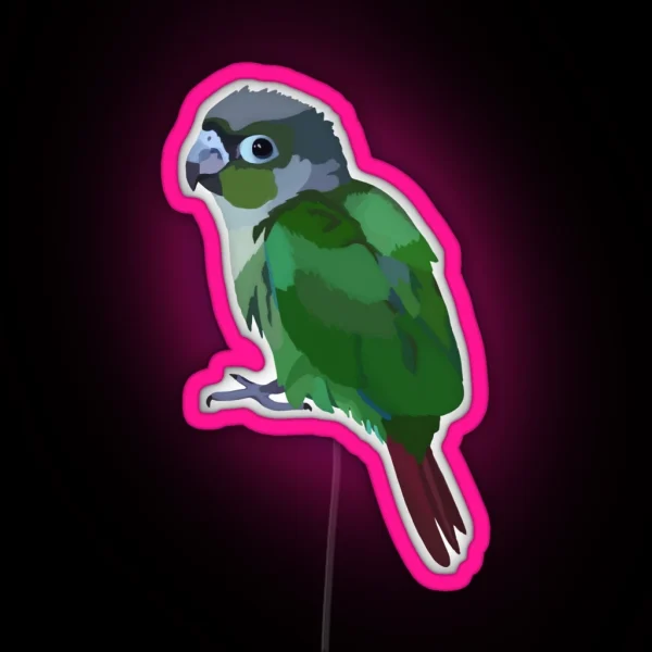 Green Cheek Conure RGB Neon Sign